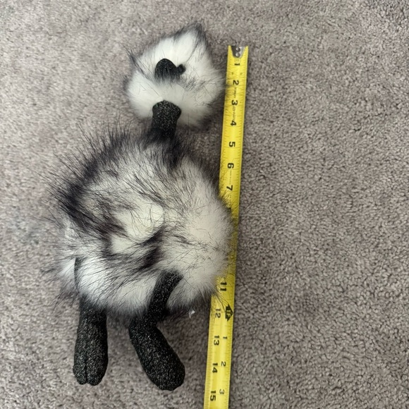 Jellycat London Dazzle Pom Pom Bird Ostrich Black & White Glitter - Picture 12 of 12